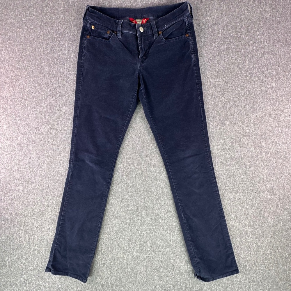 Lucky Brand Pants Womens 0/25 Corduroy Navy Blue Straight Leg Stretch